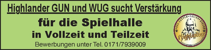 Verstärkung für Spielhalle