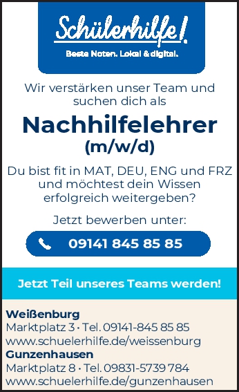Nachhilfelehrer(m/w/d)
