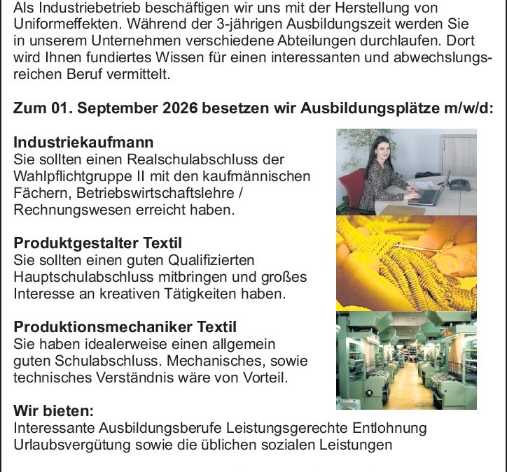 Produktgestalter Textil (m/w/d)