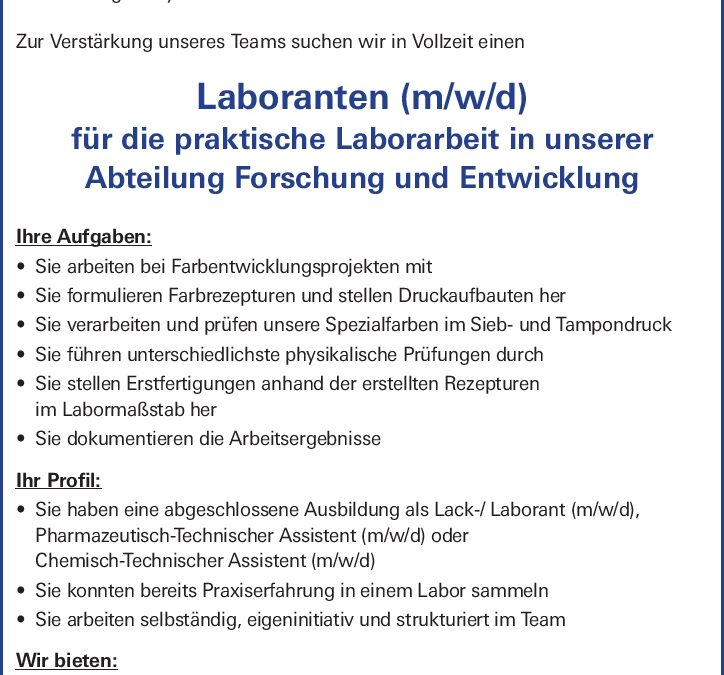 Laboranten (m/w/d)