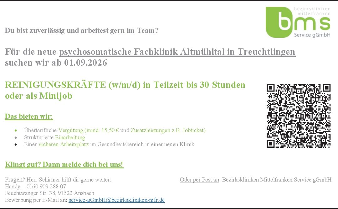 Stellenanzeige Reinigungskraft (m/w/d)