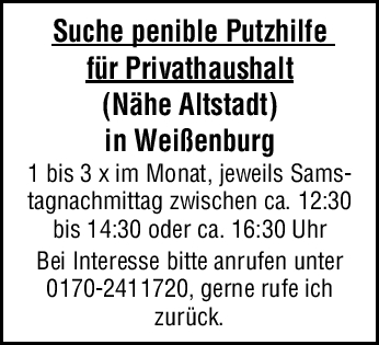 Putzhilfe(m/w/d)