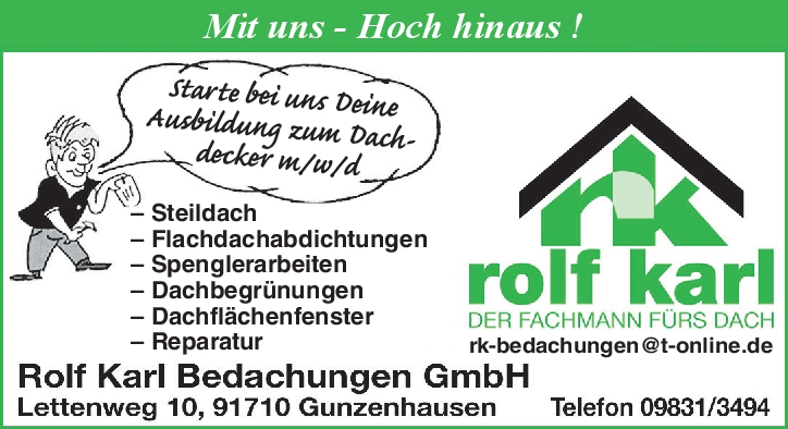 Ausbildung zum Dachdecker (m/w/d)