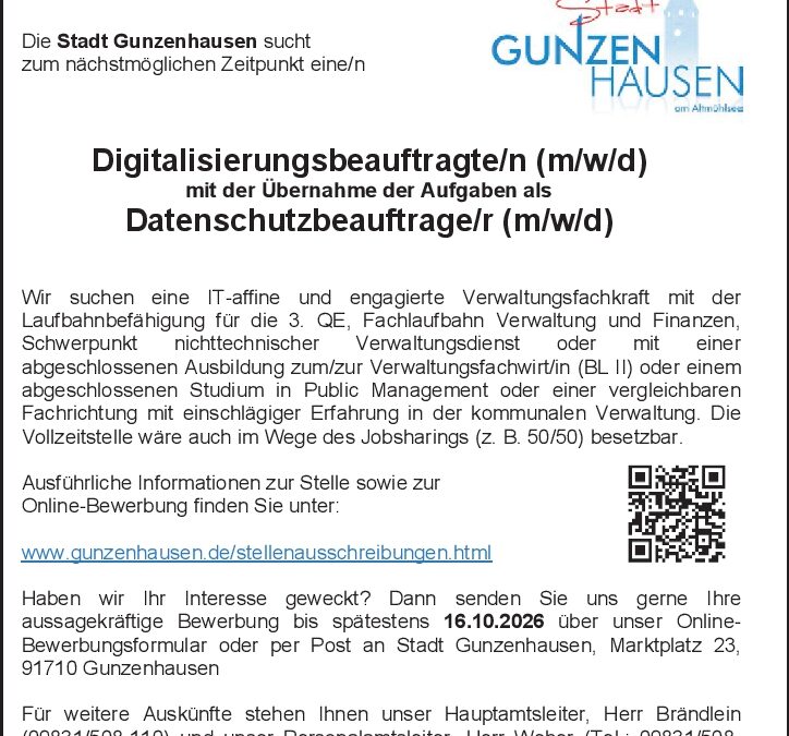 Digitalisierungsbeauftragte/n (m/w/d)