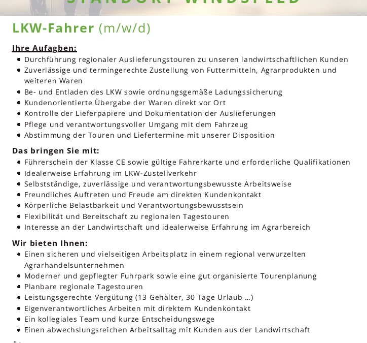 LKW-Fahrer (m/w/d)